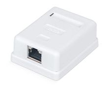 Розетка компьютерная 1-м ОП WR-WS-8P8C-C5E-SH-1 RJ45 кат.5E экранир. Dual IDC бел. | код 505217 | WRline