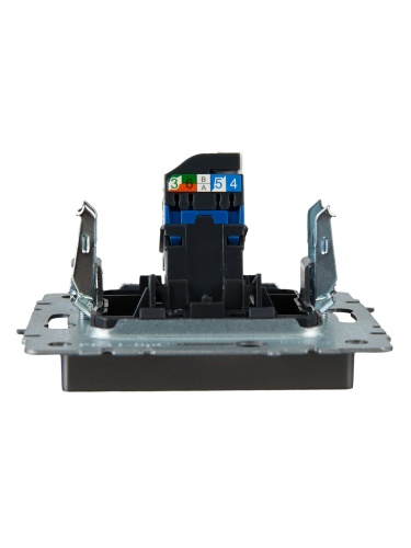 Розетка компьютерная СП RJ45 кат.6 BRITE РК11-БрС сталь | код BR-K10-2-K46 | IEK фото 4 Розетка компьютерная СП RJ45 кат.6 BRITE РК11-БрС сталь | код BR-K10-2-K46 | IEK фото 4