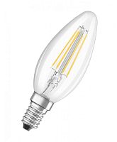 Лампа светодиодная LED 4Вт Е14 FILAMENT CLB40, тепло-бел, прозр.свеча | код 4058075068353 | LEDVANCE