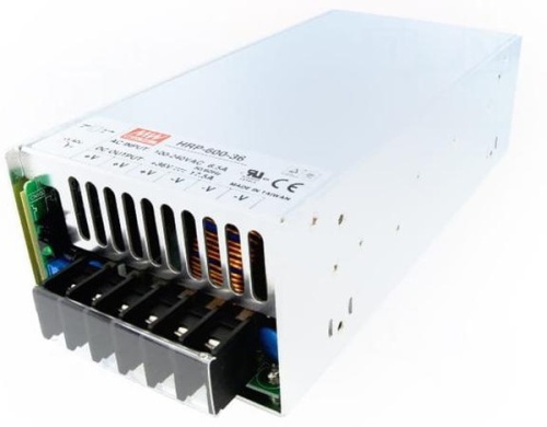 Источник питания AC-DC, 600Вт, вход 85…264V AC, 47…63Гц /120…370В DC, выход 36В/0…17,5A, рег. вых=±15%Uном, изоляция 3000В AC, в кожухе 218х105х63,5мм, -30…+70С, c корректором коэф. мощности | код HRP-600-36 | MeanWell