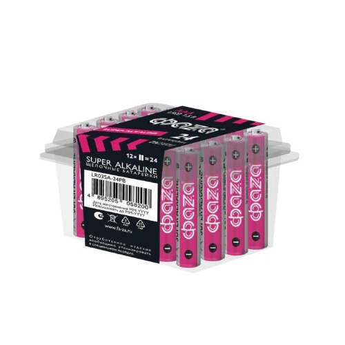 Элемент питания батарейки щелочные LR03 Super Alkaline PB-24 ФАZА | код 5058200 | JazzWay Элемент питания батарейки щелочные LR03 Super Alkaline PB-24 ФАZА | код 5058200 | JazzWay