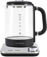 Чайник электрический Hyundai HYK-G5401 1.7л. 2200Вт серый/серебристый корпус: стекло/пластик | код 1867068 | HYUNDAI