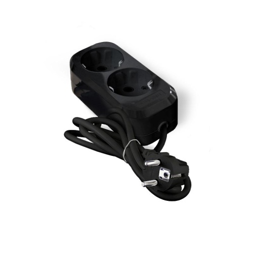 Удлинитель UNIVersal Е-302 ПВС 3*1 2гн. с/з 2м (еврослот) черный | код 2175 | Universal Удлинитель UNIVersal Е-302 ПВС 3*1 2гн. с/з 2м (еврослот) черный | код 2175 | Universal