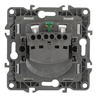 Розетка 2P+E Schuko, 16A-250В, б.л., Эра12, антрацит, 12-2001-05 | код Б0014685 | ЭРА