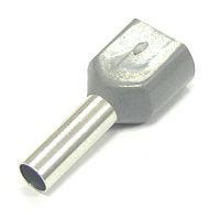Наконечник штыревой втулочный изолированный RUICHI DTE04012, 2.8x12 мм, 2х4.0 мм?, серый | код 58707 | Ruichi