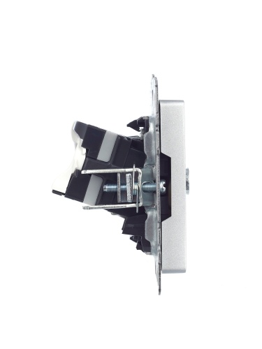 BRITE Розетка двойная TV+RJ45 кат.5E РТВ/РК12-БрА алюминий | код BR-AK20-1-K47 | IEK фото 6