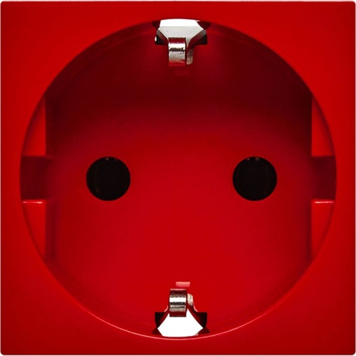 Розетка с заземлением - безвинтовые зажимы - без шторок 16А 250В - 90°- 2 модуля - красный | код 4525054 | Legrand