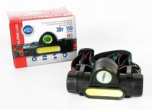 Фонарь аккумуляторный налобный E1340 XPE + COB LED 3Вт 2 режима аккум. 3.7В магнит диммир. черн. (бокс) | код 14268 | Ultraflash