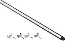 Профиль алюминиевый для светодиодной ленты 2207 встраиваемый трапециевидный 2м с комплектом аксессуаров (опал) черный IEK | код LSADD2207-SET1-2-V4-1-K02 | IEK