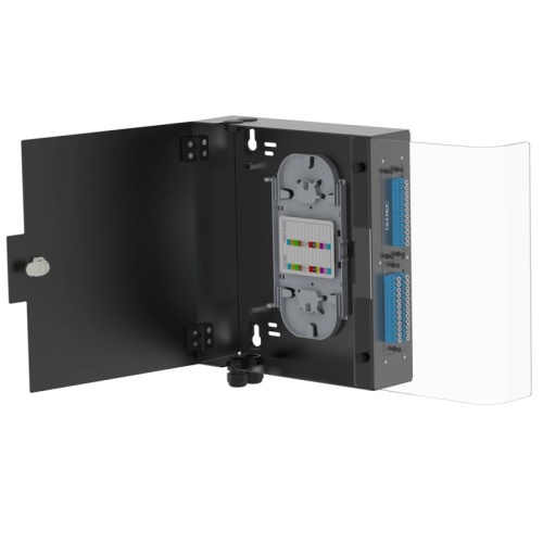 Корпус оптического навесного бокса. 2 слота для адаптерных планок типа RNAP. черный. без сплайс-кассеты. без пигтейлов | код RNFBE2BL | DKC