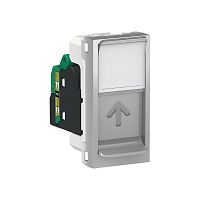 UNICA MODULAR розетка компьютерная, RJ45,одиночная, кат.5е UTP,1 модуль,алюминий | код NU341030 | Systeme Electric