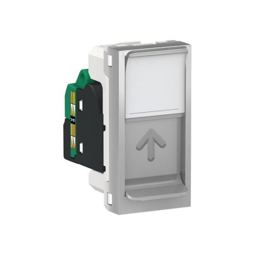 UNICA MODULAR розетка компьютерная, RJ45,одиночная, кат.5е UTP,1 модуль,алюминий | код NU341030 | Systeme Electric