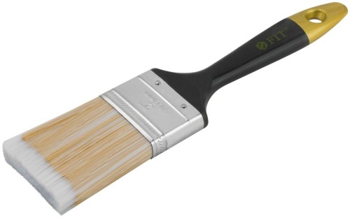 Кисть флейцевая "Лайн" искусственная щетина пластиковая ручка 2дюйм (50мм) FIT 01175