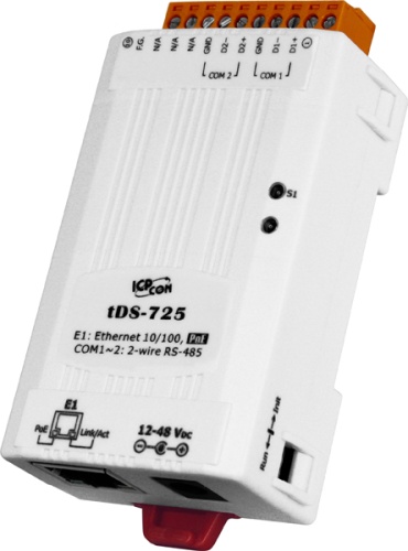 tDS-725 CR Tiny Device Server with PoE and 2 RS-485 Ports (RoHS) | код 00-06057485 | ICP DAS