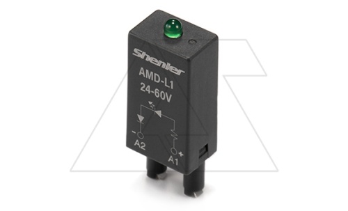 Модуль AMD-L1, зеленый LED, 110_240VAC/DC, черный, для SRU, SKF14, SKC, SKB, STB, SRC*-E, GZT, GZM, GZS, GZMB, ES32 | код AMD-L1/110_240VAC/DC | Shenler