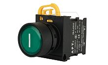 Кнопка плоская PB3E, зеленая I, без фиксации, с подсветкой без LED, 1NO, 6A 230VAC/24VDC, 22mm, IP65 | код PB3E-FM1S10S35/G00 | АРТ