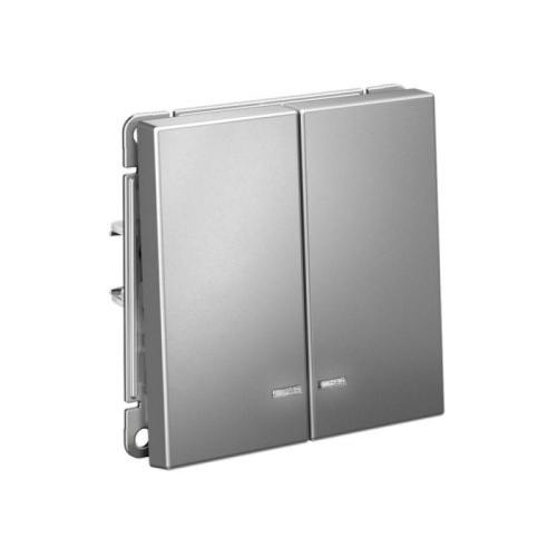 ARTGALLERY 2-клавишный ВЫКЛЮЧАТЕЛЬ с подсветкой, сх.5а, 10АХ, механизм, быстрозажимные клеммы, СТАЛЬ | код GAL000953S | Systeme Electric фото 6