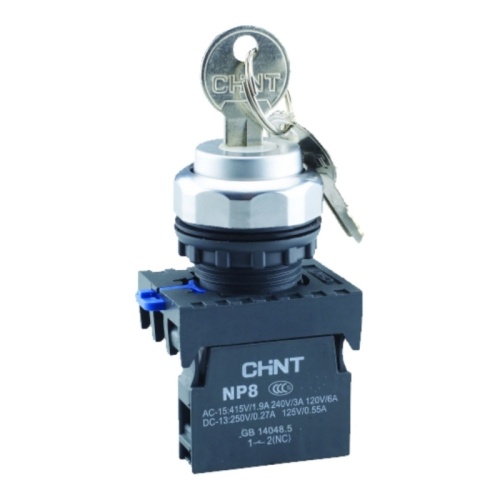 Переключатель ключом NP8-10Y/21, 3 полож, фиксац, 1НО+1НЗ, IP65 (R) | код 667183 | CHINT Переключатель ключом NP8-10Y/21, 3 полож, фиксац, 1НО+1НЗ, IP65 (R) | код 667183 | CHINT