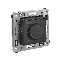 Термостат для теплых полов в стену, ''Avanti'', ''Черный матовый'' | код. 4412163 | DKC