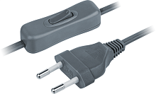 Шнур 61 722 NPS-FS-170-2х0.5-GR 1.7м с выкл. сер. Navigator | код 61722 | NAVIGATOR