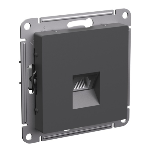 ATLASDESIGN РОЗЕТКА компьютерная RJ45, кат. 6A, механизм, БАЗАЛЬТ | код ATN001486 | Systeme Electric