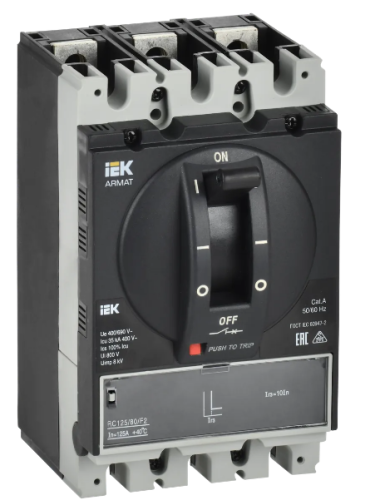 ARMAT Авт. выкл. лит. корпус 3P A 35кА 80А э/м рег. IEK | код AR-MCCB-3A-035-0080A-MTUC | IEK