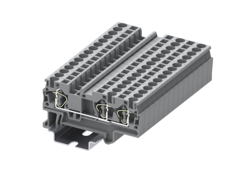 TC4-3-GY Клемма TC 1-2 проходная пружин., сеч.4мм2, сер., шт | код TC4-3-GY | SUPU