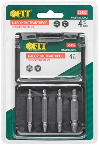 Набор экстракторов двусторонних профи сталь S2 4шт FIT 36452 фото 3 Набор экстракторов двусторонних профи сталь S2 4шт FIT 36452 фото 3