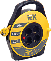 Силовой удлинитель на катушке   УК10 с термозащитой, 4-местный, 10м, WKP15-16-04-10 | код. WKP15-16-04-10 |  IEK