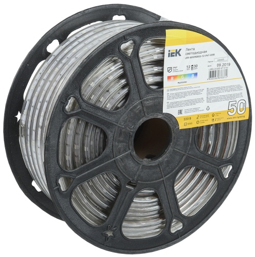 Лента светодиодная 50м LSR-5050RGB30-7,2-IP67-220В | код LSR4-3-030-67-0-50 | IEK
