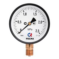 Манометр TM-310P Dy 63 с нижн. подкл., 1/4", 0-16 бар (кл. точн. 2,5) | код. TM-310P.0216 | VALTEC