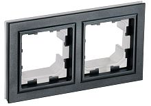 BRITE Рамка 2-местная IP44 РУ-2-БрЧ-44 черный | код BR-M22-44-K02 | IEK