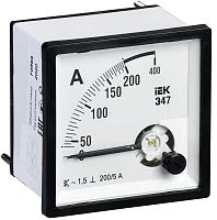 Амперметр щитовой IEK Э47 200А AC, аналоговый, кл.т. 1,5 | код. IPA10-6-0200-E | IEK