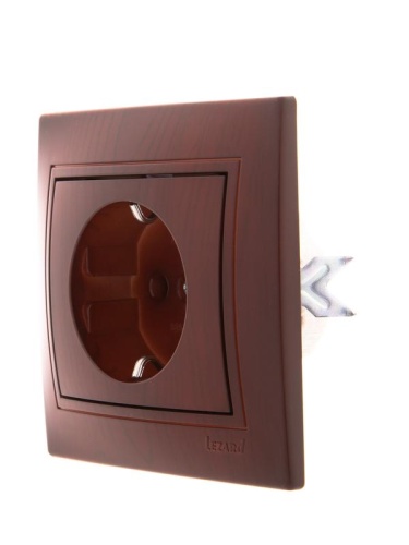 Мира Розетка с заземлением керамика вишня | код 701-0601-122 | LEZARD фото 2