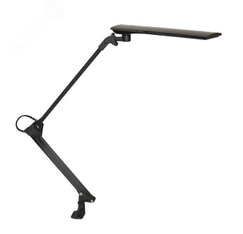 Светильник настольный черный LED 6.5w сенсорный выключатель струбцина 2 звена диммируемый | код Сириус С16С | Трансвит