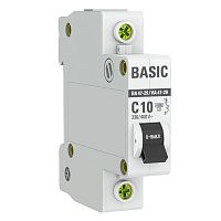 Выключатель автоматический однополюсный ВА 47-29 10А C 4,5кА Basic | код. mcb4729-1-10C | EKF 