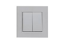 Выключатель 2-клав. Karea LINE STAR жемчуж. Makel 86100003