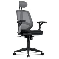 Кресло BRABIX Saturn ER-400, с подголовником, комбинированное, черное/серое | код 530871 | BRABIX