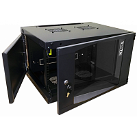Шкаф настенный Next, 18U 550x450, стеклянная дверь, черный | код TWT-CBWNG-18U-6x4-BK | TWT