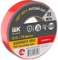 Изолента 0,15х19мм красная 25м | код EX-IZ10-C15-19-25-K04 | IEK
