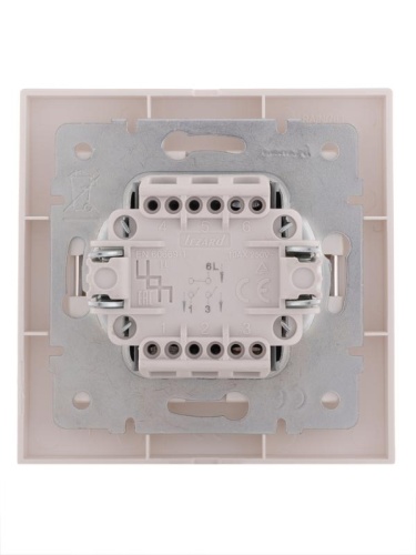 Выключатель RAIN двойной жемчужно-белый перламутр | код 703-3030-101 | LEZARD