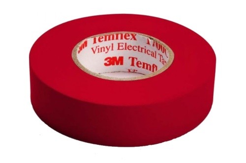Изолента ПВХ красная 19 мм 20 м. Temflex 1300 | код 7100080341 | 3М