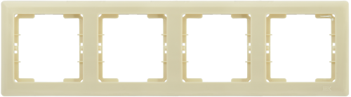 Рамка 4 местная горизонтальная BOLERO кремовый | код EMB40-K33 | IEK