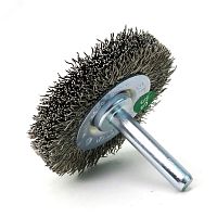 Щетка дисковая Д50x8 c хв-м д6x30, ворс гофр нерж сталь 0,30, до 4500 об/мин (13-171) | код EB-D50BS | EuroBrush