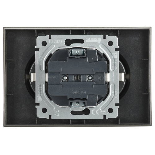 BRITE Розетка 2-местная с заземлением без защитных шторок 16А в сборе РС12-3-БрШ шампань | код BR-R21-16-K37-F | IEK фото 5