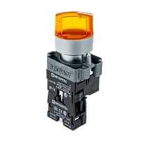 Переключатель с LED подсветкой, 24V AC/DC , желтый, 3 полож. 1NO, фикс., мет. MTB2-BK3561 | код 58221 | MEYERTEC