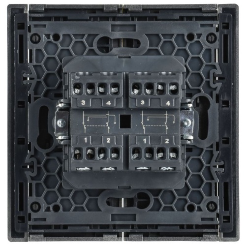 Выключатель перекрестный 2-кл. СП FORTE&PIANO 10А FP509 сталь IEK FP-V23-0-10-1-K46 фото 5