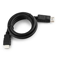 Кабель DisplayPort->HDMI Cablexpert CC-DP-HDMI-1M, 1м, 20M/19M, черный, экран, пакет | код CC-DP-HDMI-1M | Cablexpert