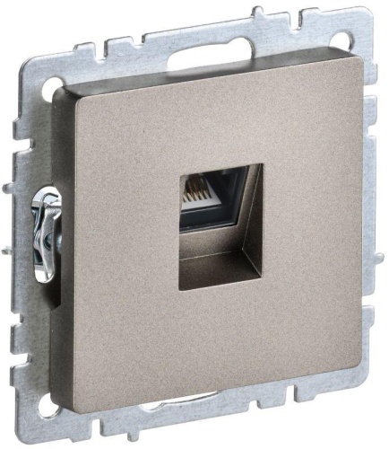 BRITE Розетка компьютерная двойная RJ45 кат.5E РК10-2-БрШ шампань | код BR-K20-1-K37 | IEK