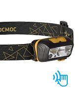 Фонарь аккумуляторный налобный сенсорный 2Вт XPE LED+2Вт SMD LED+красн. Li-po 102540 1200мА.ч корпус ABS-пластик USB-шнур регулируемый эласт. ремешок | код KOC505Lit | КОСМОС